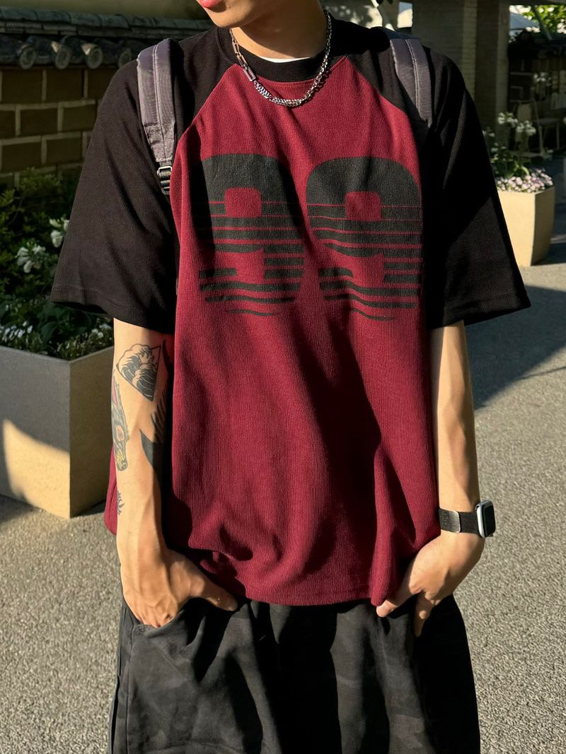 Nine raglan short sleeve knit T 3C