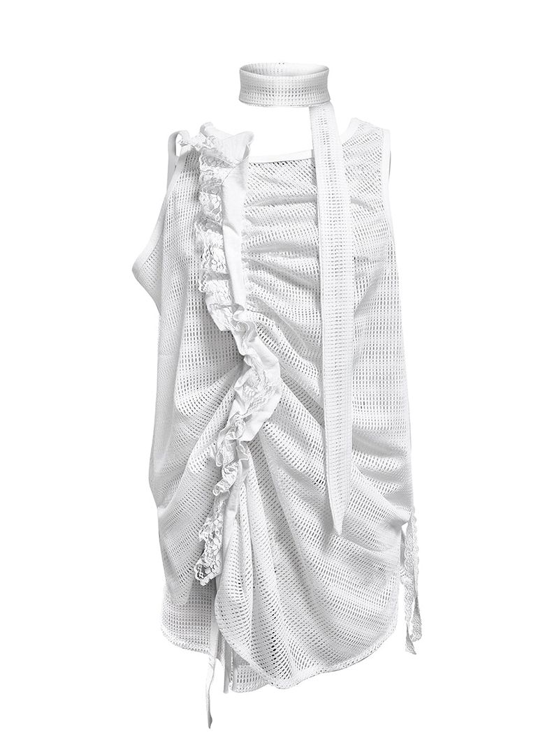 JUNGDO（ジョンド）の「 MASH FLOWING SLEEVELESS . WHITE（Tops）」