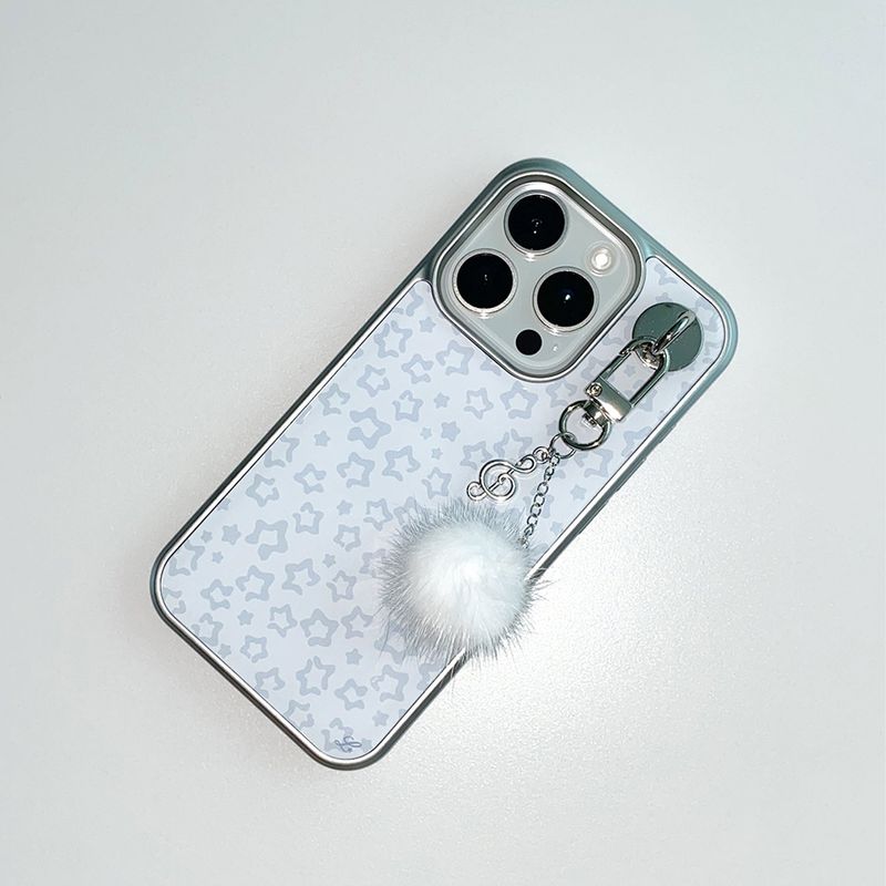 [MADE] STAR LEOPARD PHONE CASE GREY (epoxy silver bumper)