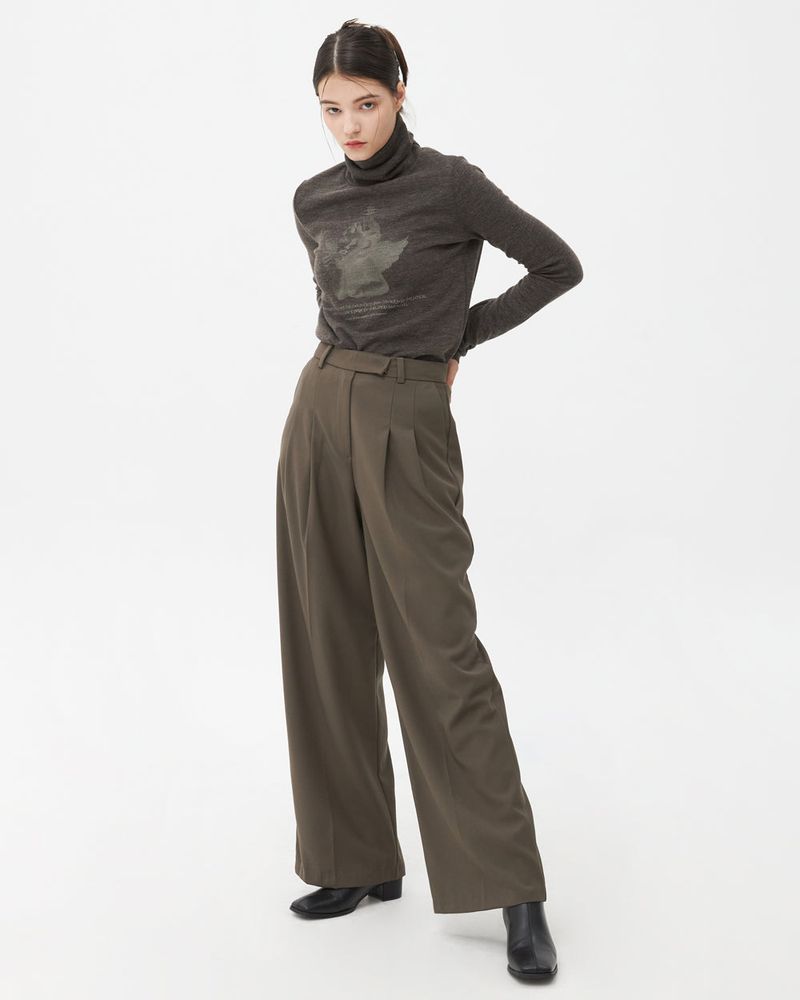 PLASTER CAST TURTLENECK KNIT-BROWN