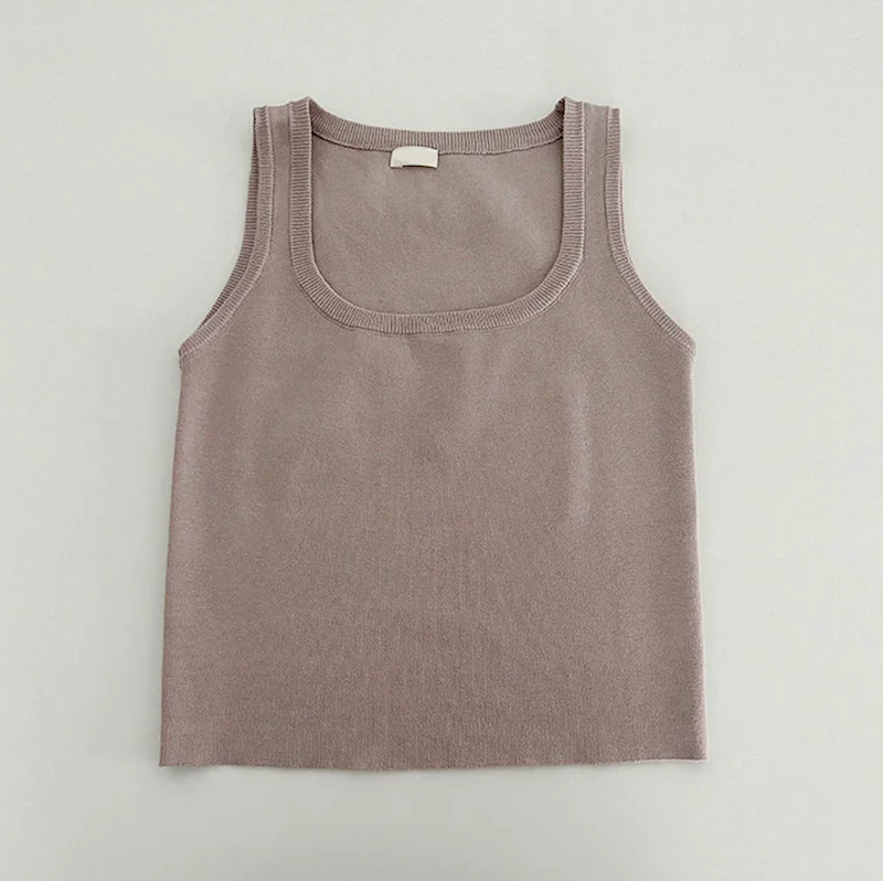 Derming knit sleeveless shirt