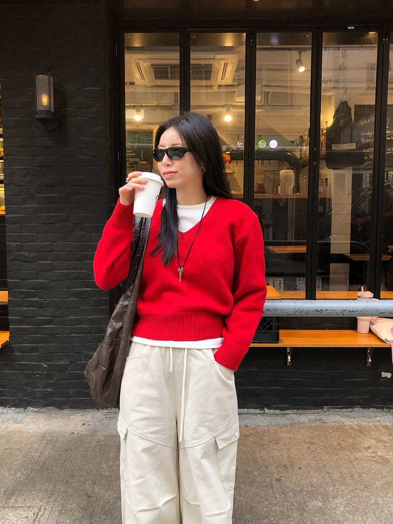 [MADE] FIFTY WOOL V-NECK KNIT