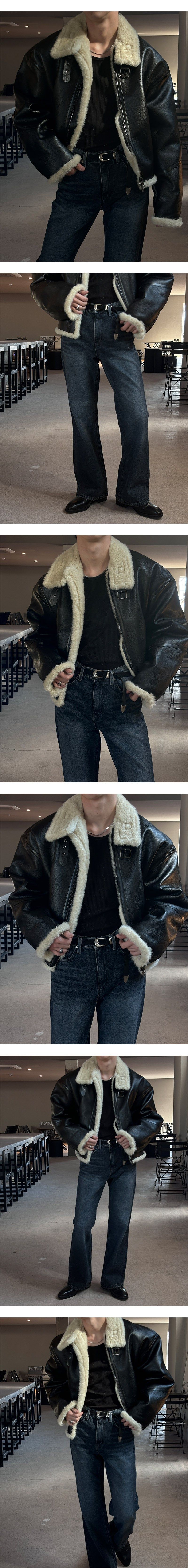 [F/W] Leather crop mustang