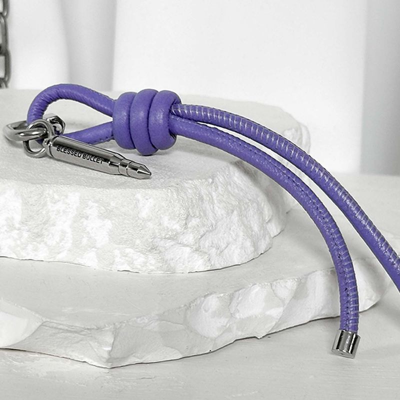 ss-Volume leather rope keyRing_purple