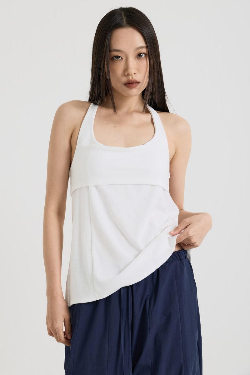 Halterneck sleeveless, White