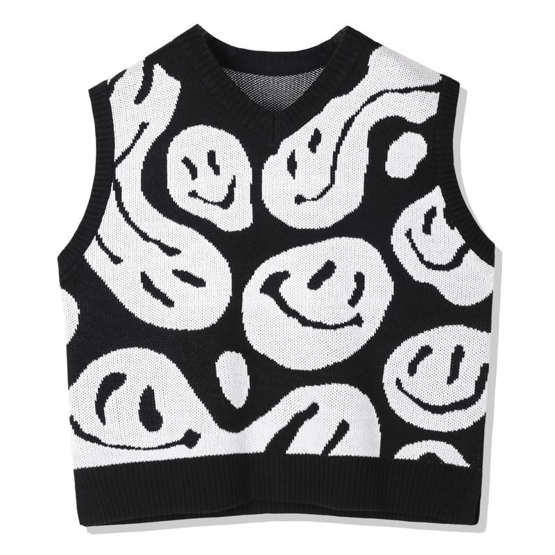 CRUSHED SMILE KNIT VEST