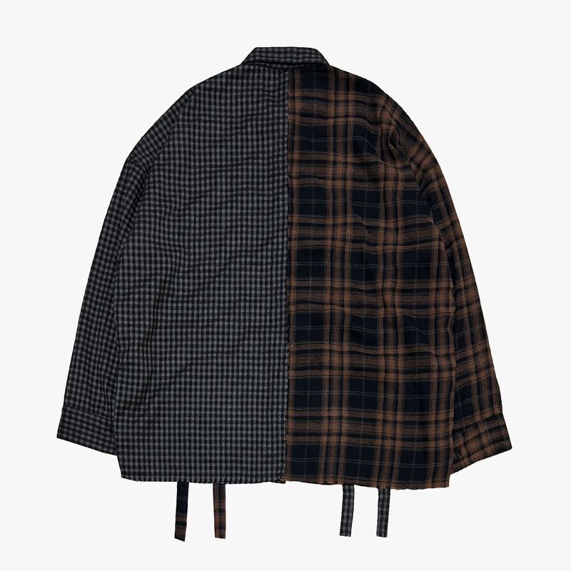 double check deconstructed shirt_brown