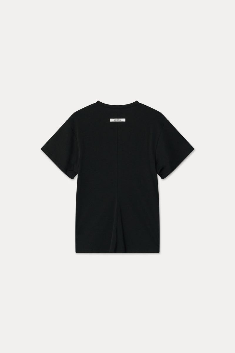 SHIRRED ROUND TOP_BLACK