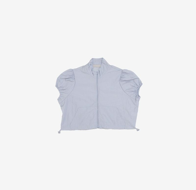 Amuah Crop String Half Zip-Up