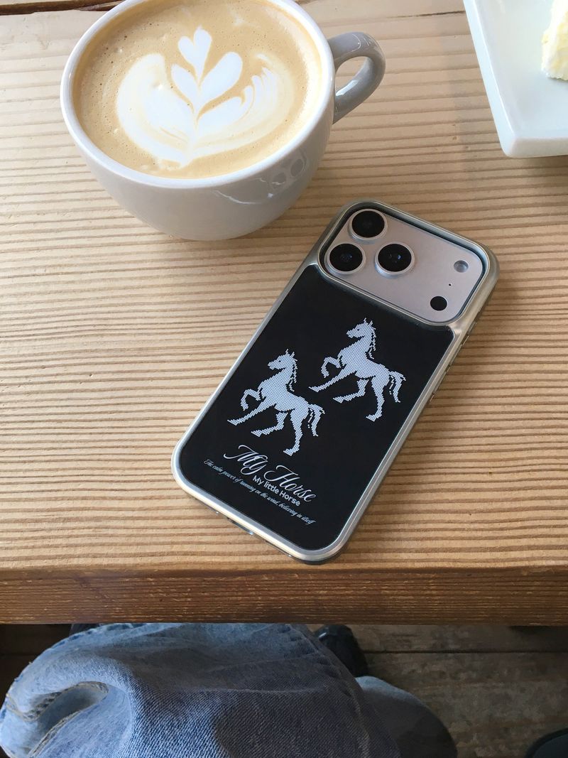 Pony Silver Glass Bumper Case(Black)