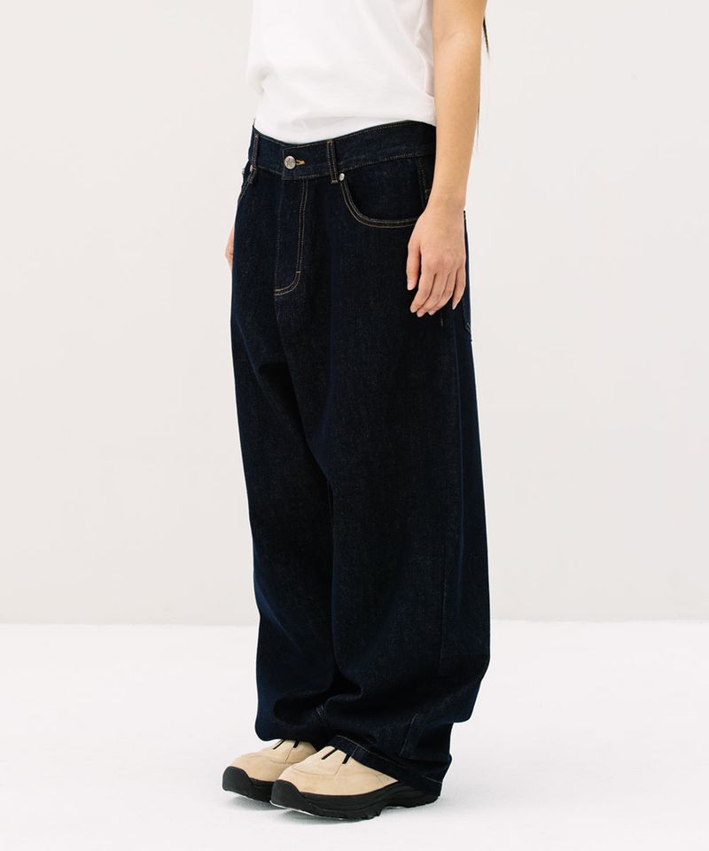 CHECK APPLIQUE DENIM PANTS BLUE(CV2GSFD111A)