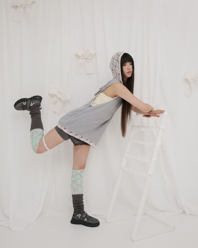 APRON MICRO PANTS / GREY