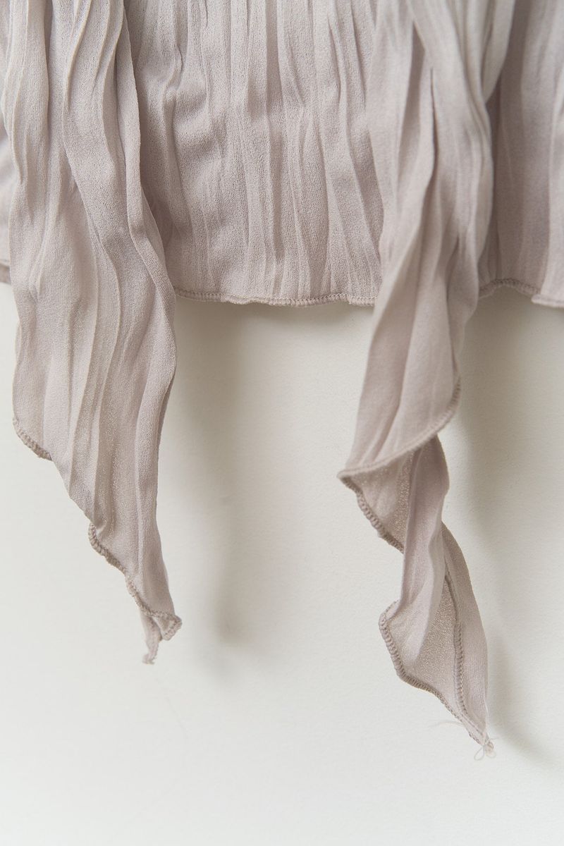 (W) Dun Wrinkled Scarf Top