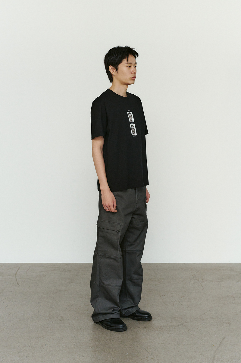 4 Panel Cargo Pockets Herringbone Twill Pants (Gray)