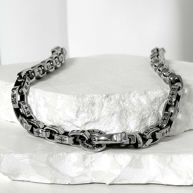[BxV]Symbol logo carving chain necklace