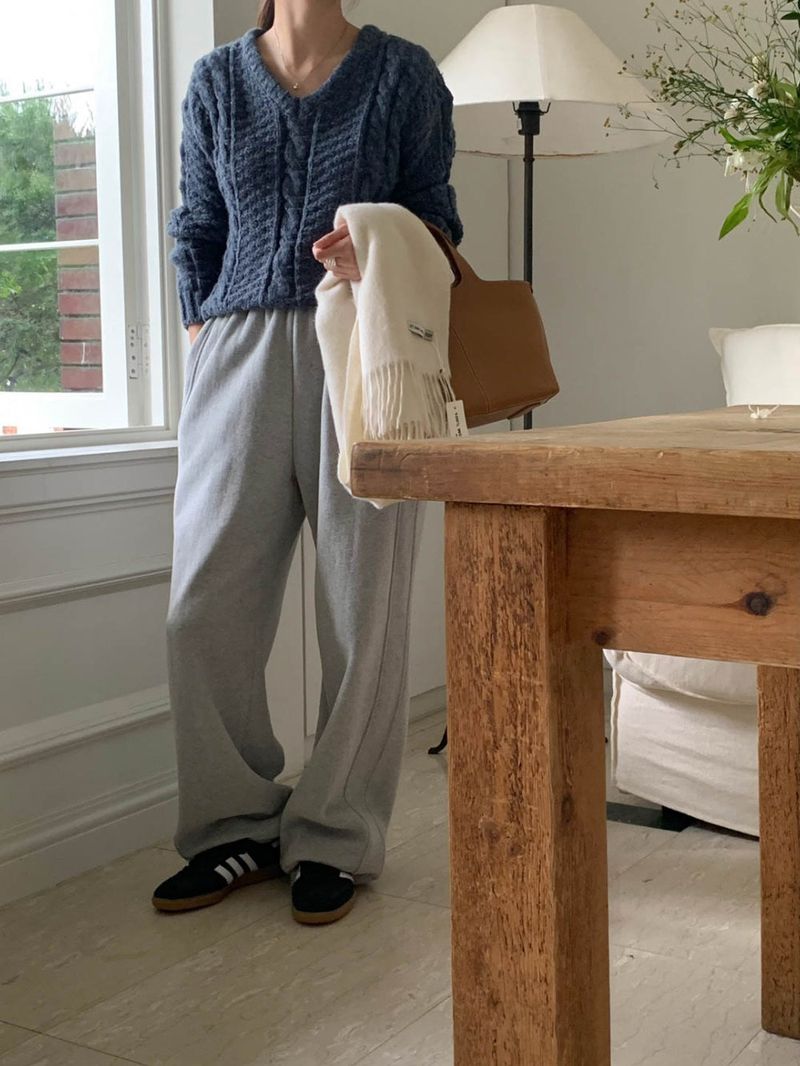 [Wool fleece] Eggdon string two-way pants