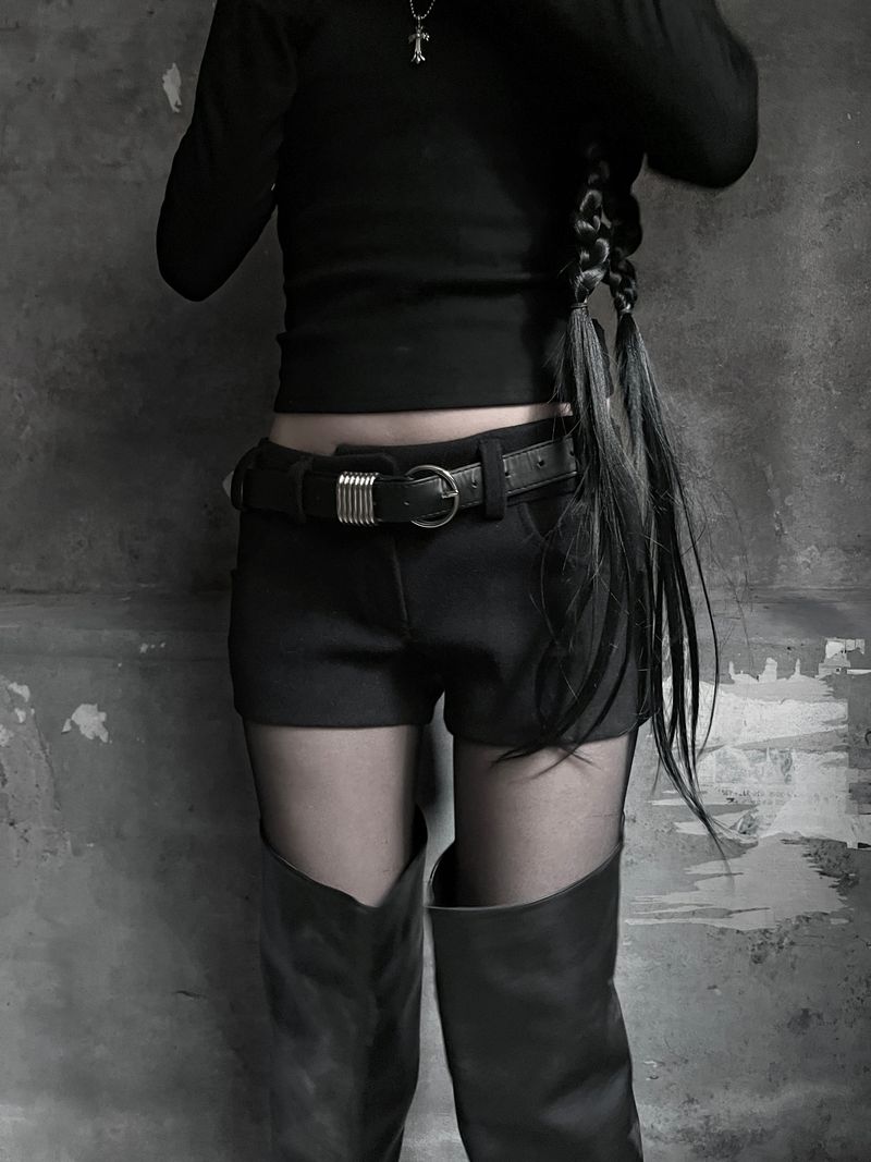 low-rise wool shorts (2color)