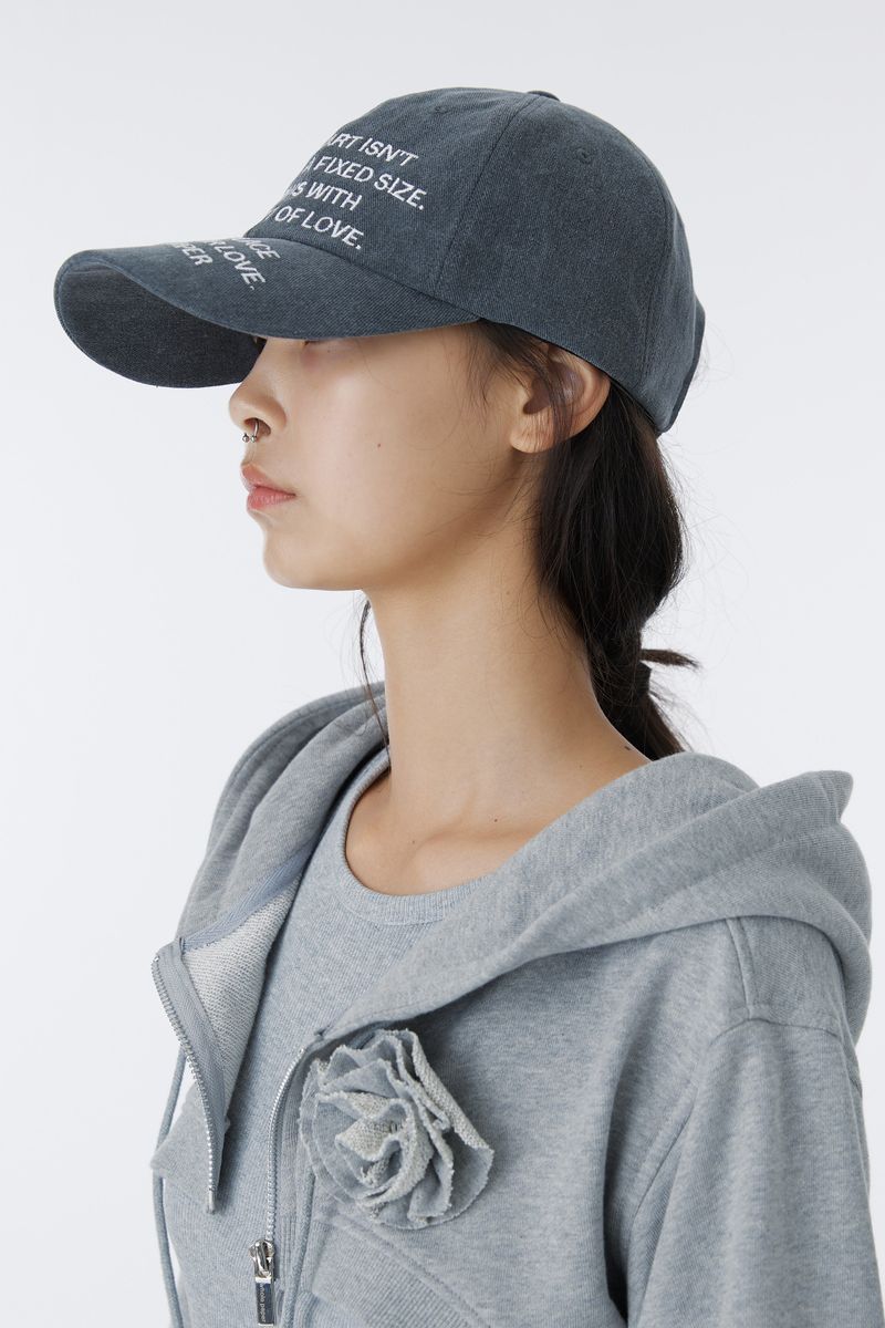 TEXT BALL CAP (CHARCOAL)