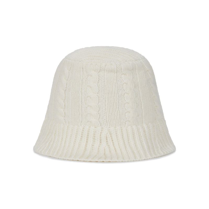 VA Applique Cable Knit Bucket Hat / Ivory