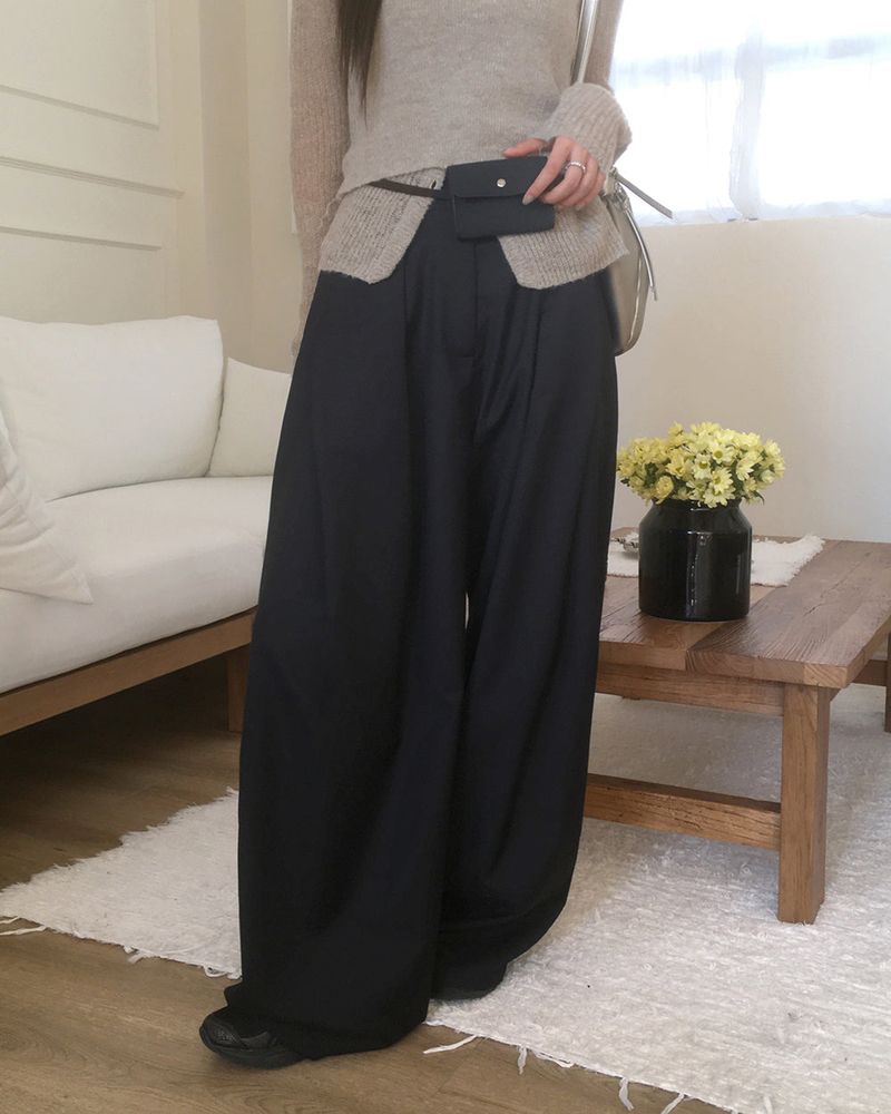 [MADE] Recall Double Pintuck Wide Slacks