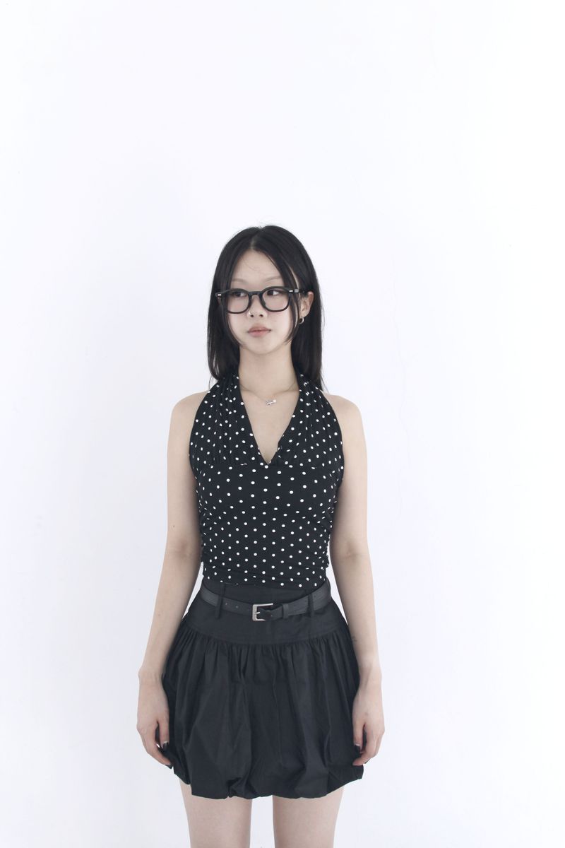 Dot halterneck sleeveless