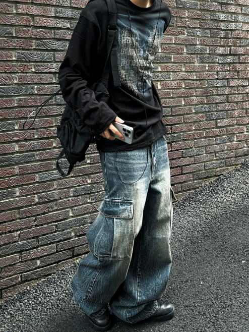 Flang Real Washed Cargo Denim
