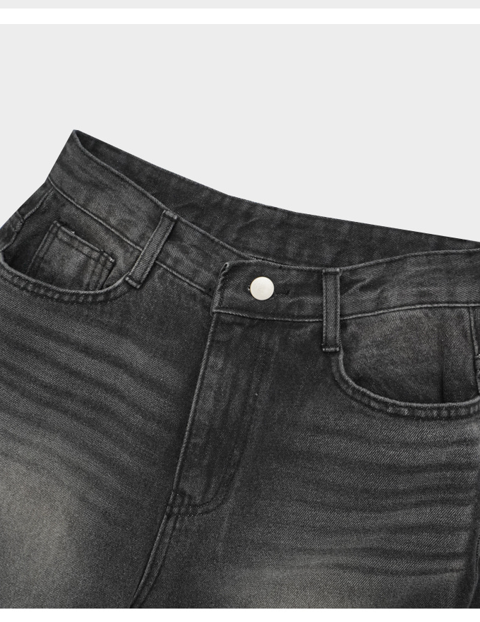 Seoungsu sand washing black denim