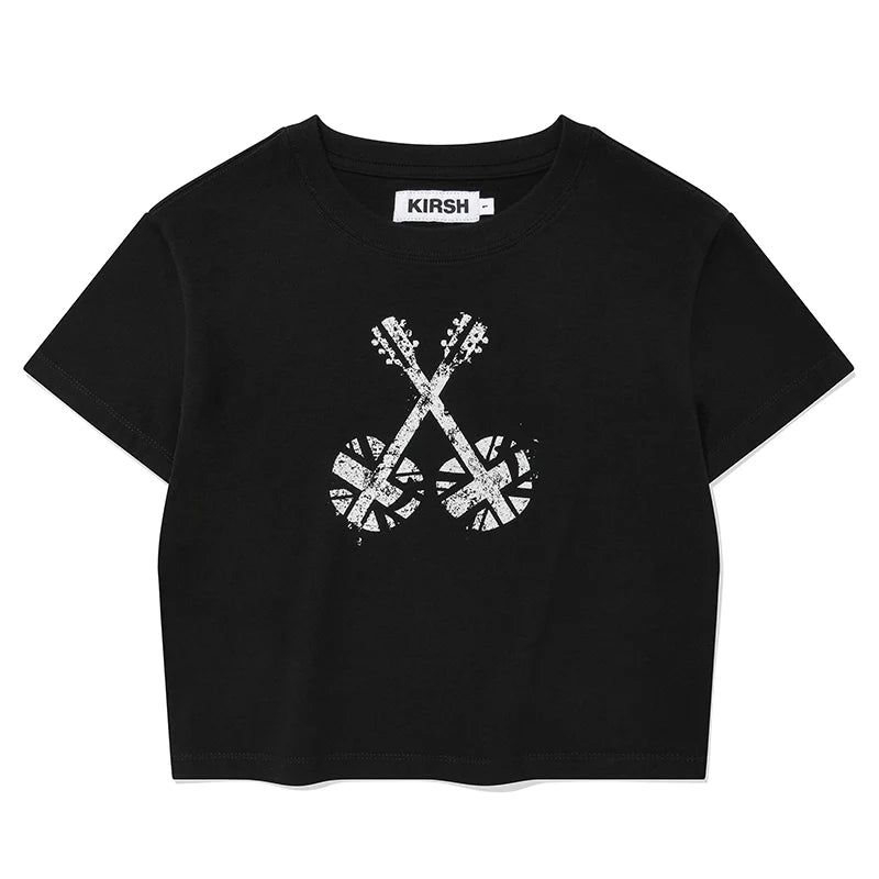 UNION JACK CROP T-SHIRT - BLACK 