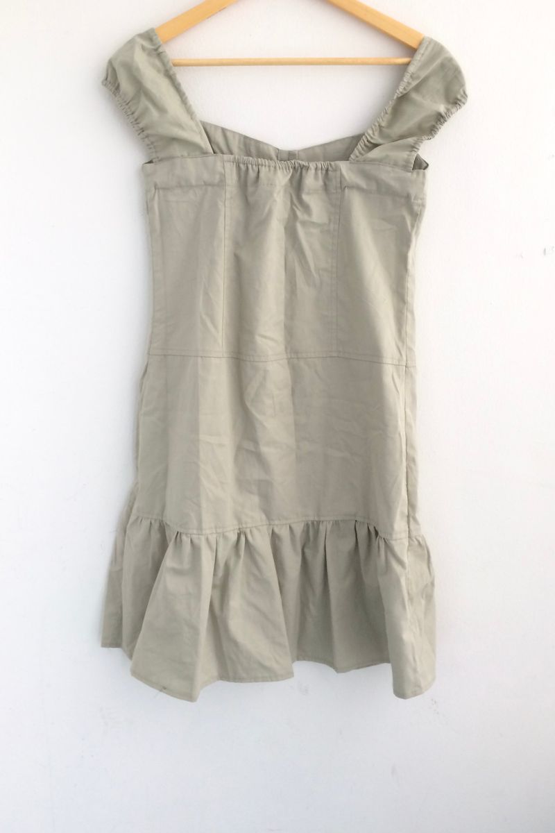 Pocket-line button layered dress