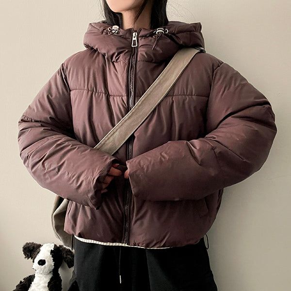 hijjoo（ハイチュー）の「Elegant String Hooded Padded Jumper（Jackets/Outerwear）」