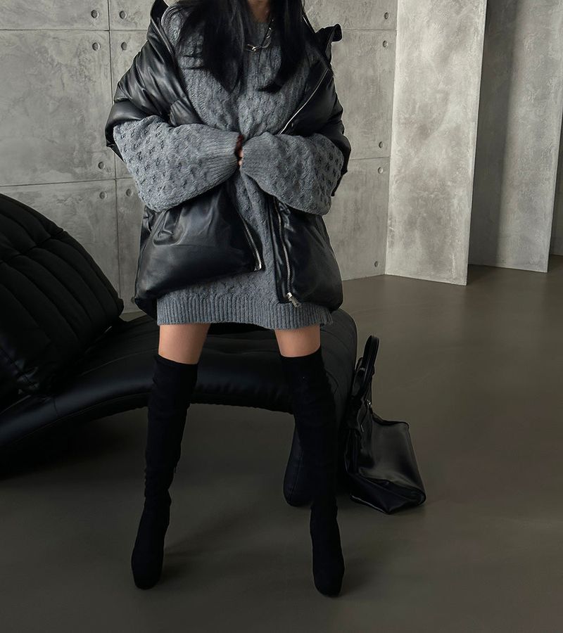 Cooking Twisted Doughnut Patterned Oversized Fit Knitwear