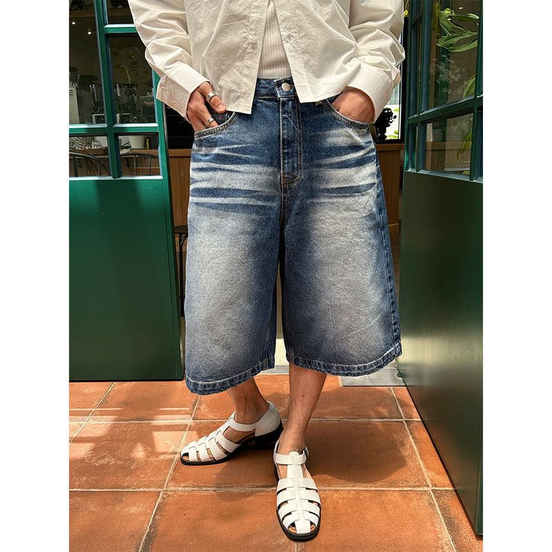 [S/S] Raisor embo blue bermuda pants