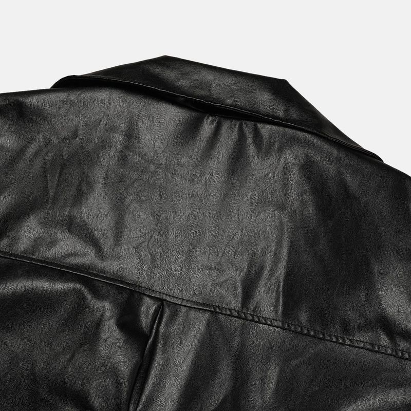 ENOC Box Oversized Fit Leather Jacket