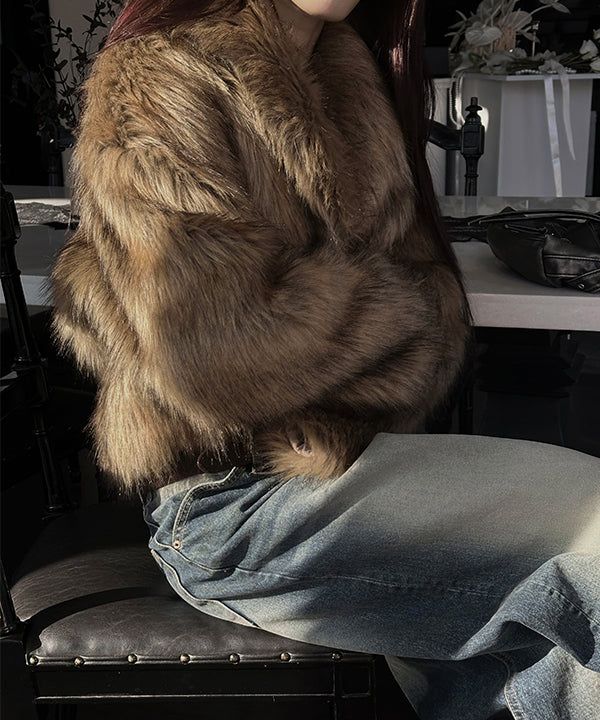 [F/W] Brush fake fur jacket 