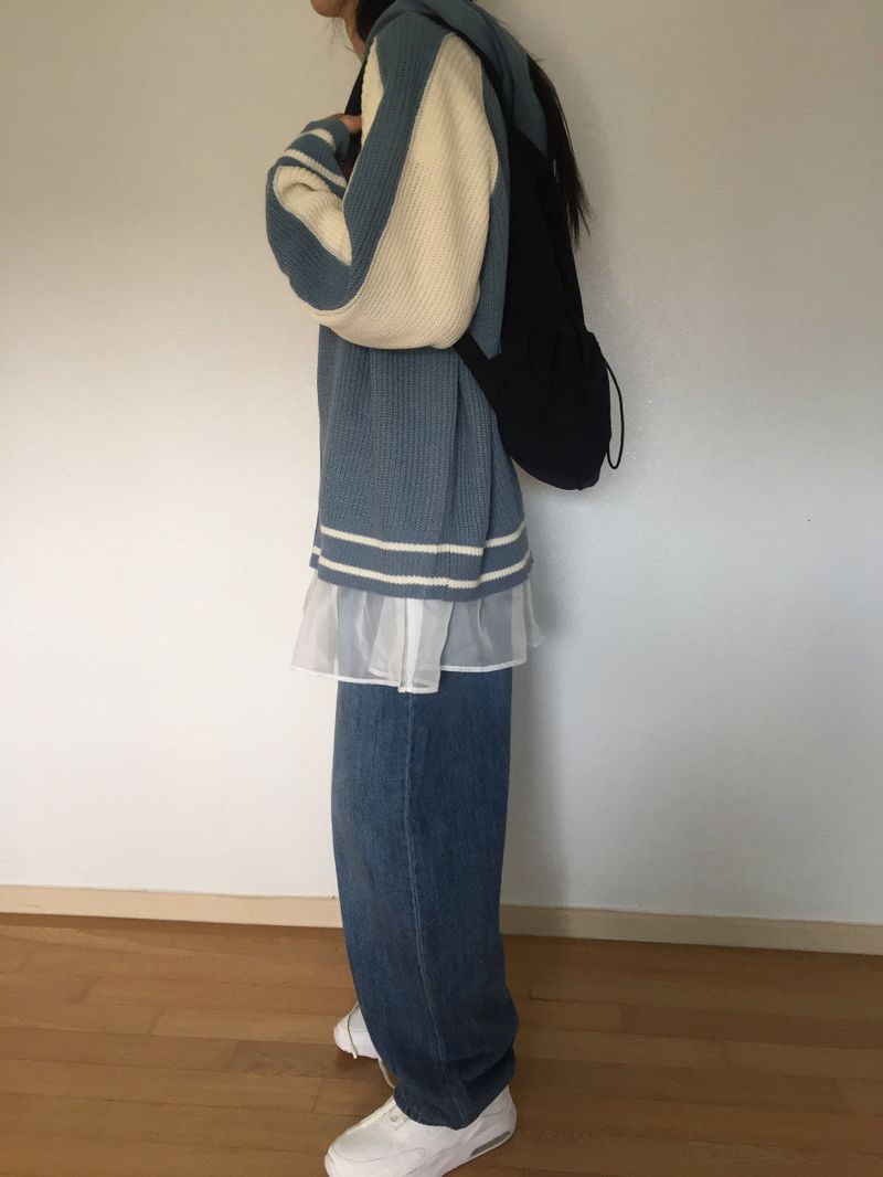 Coloring Hooded Zip-Up Knitwear (4 colors)