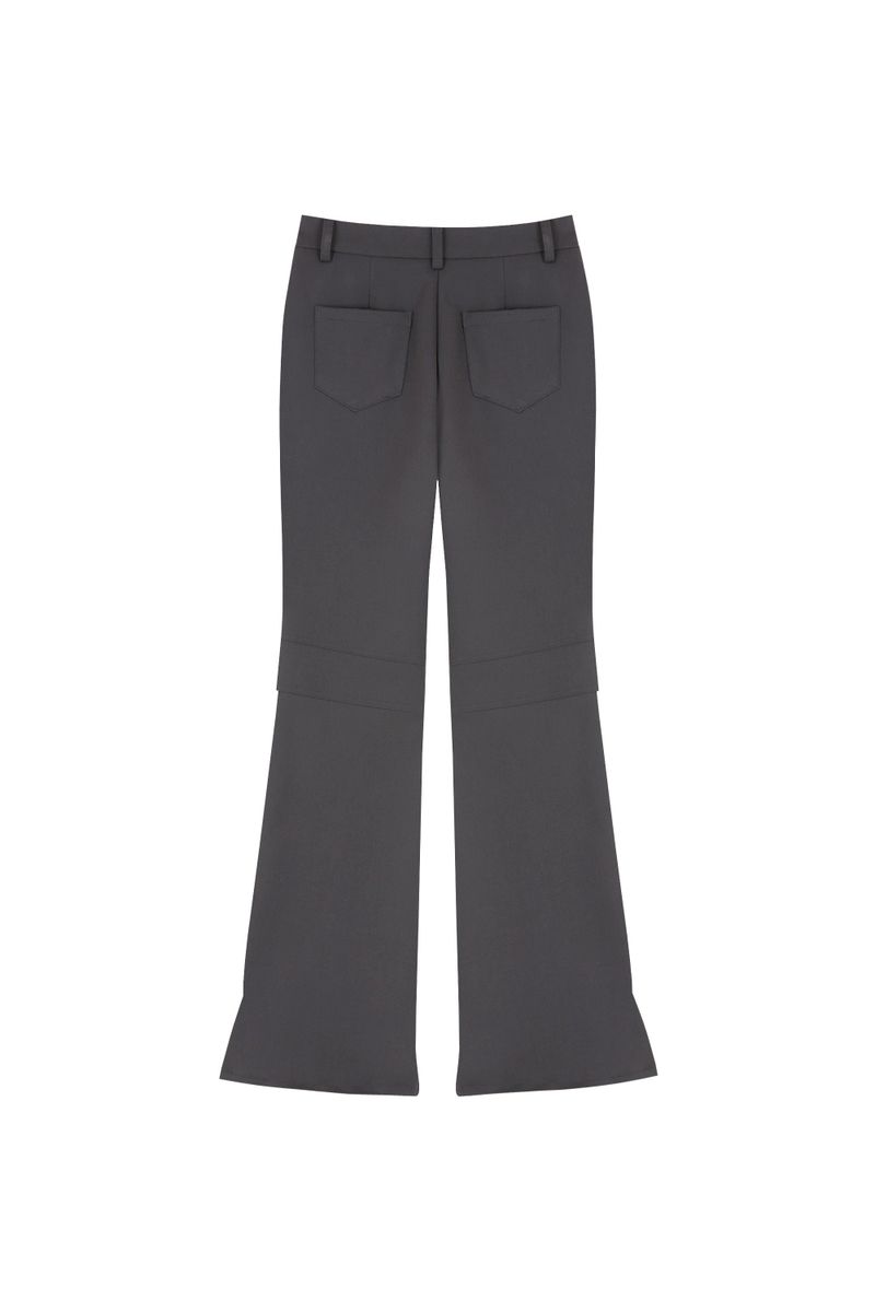 Pinched Slit Pants _ Grey