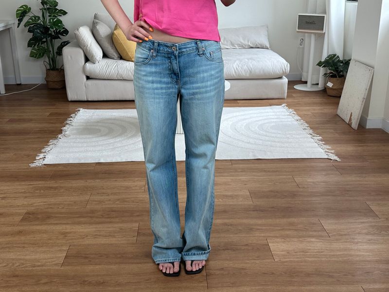washed low denim