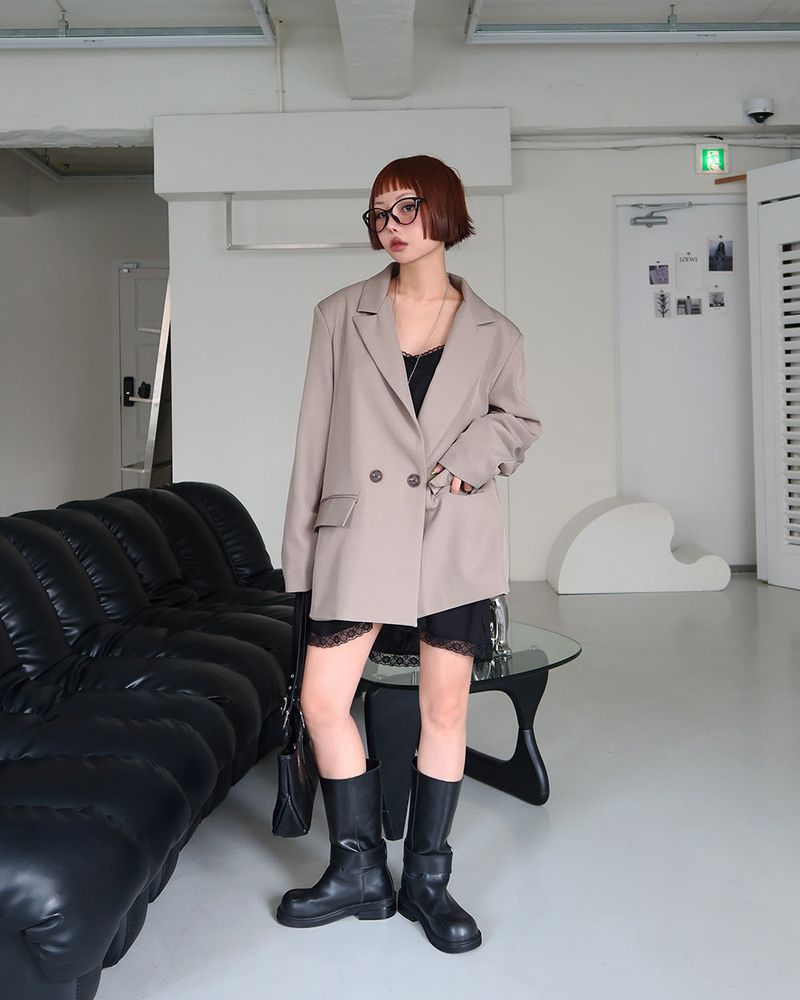 Step Oversized-Fit Blazer Jacket