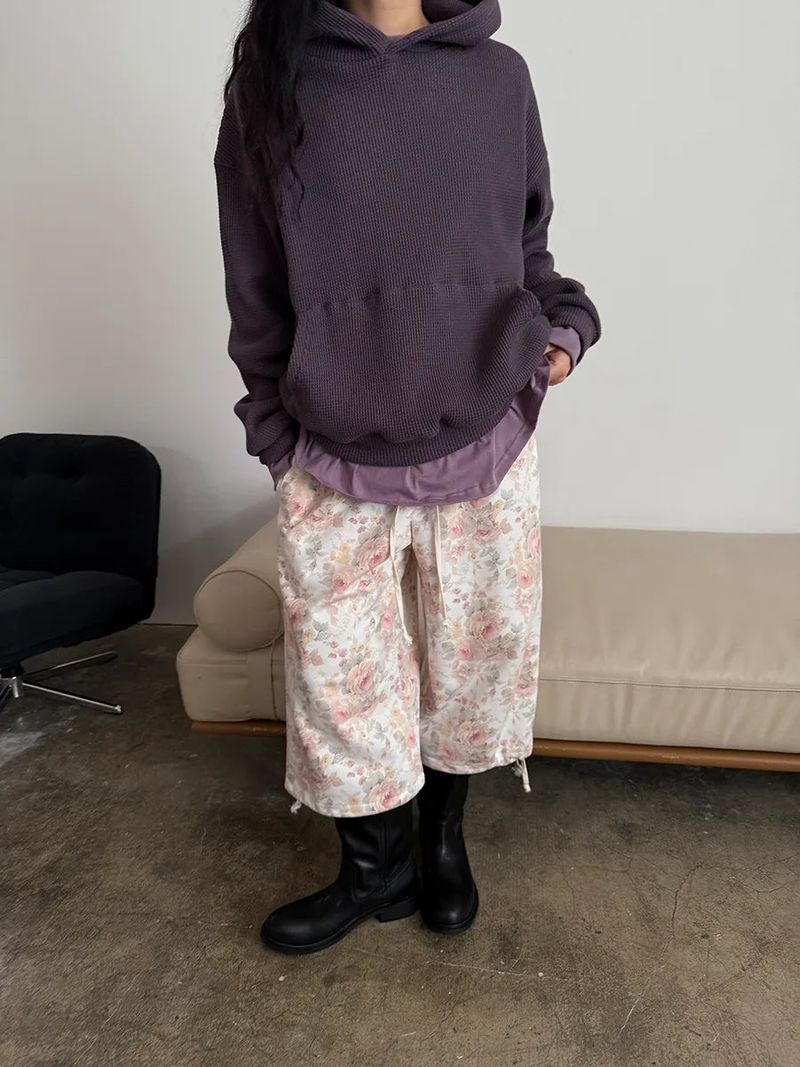 waffle crop hoodie
