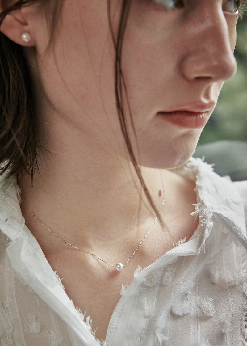 verte（ヴェフト）の「[925 silver] Un.silver.131 / シンプルパールネックレス (シルバー)（アクセサリー）」