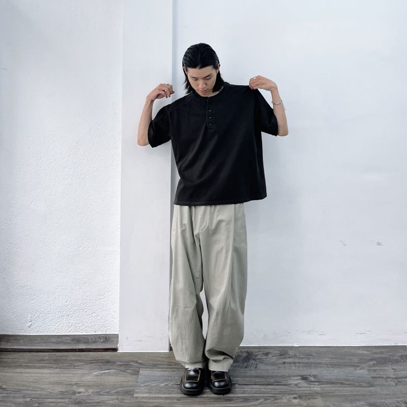 Herringbone Textured Structural Trousers