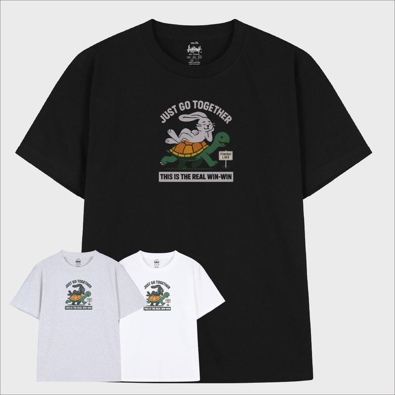 driftout（ドリフトアウト）の「ジャストゴートゥゲザー バニー＆タートル Tシャツ (3color)（トップス）」