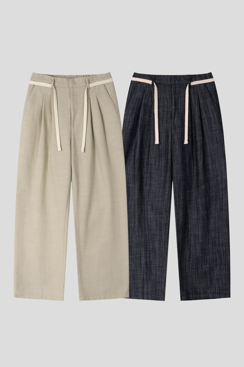 Olin linen two tuck wide denim