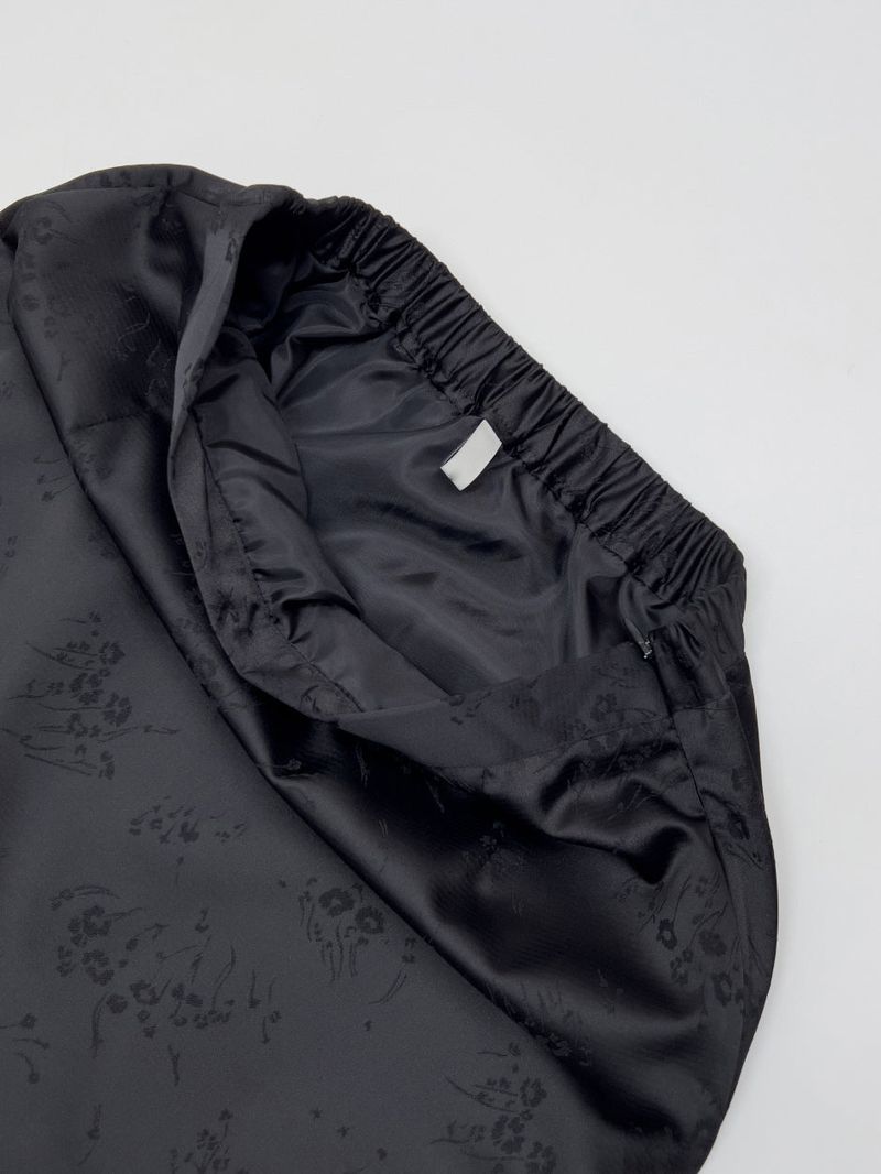 Jacquard satin midi skirt