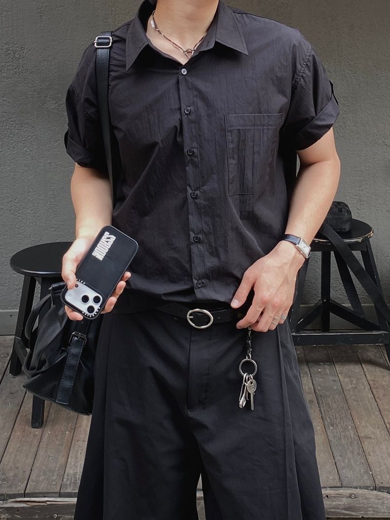 SSROOM(エスエスルーム)の「Redan Cropped Roll-Up Short Sleeve Shirt 4C(Tops)」