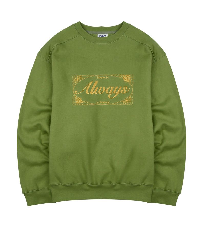 ALWAYS EMBROIDERED SWEATSHIRT(OLIVE)