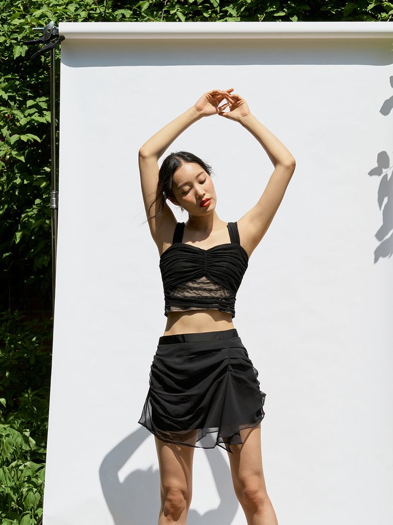 capricieux(カプリシュー)の「Fairy layered skirt (Black)(Skirts)」