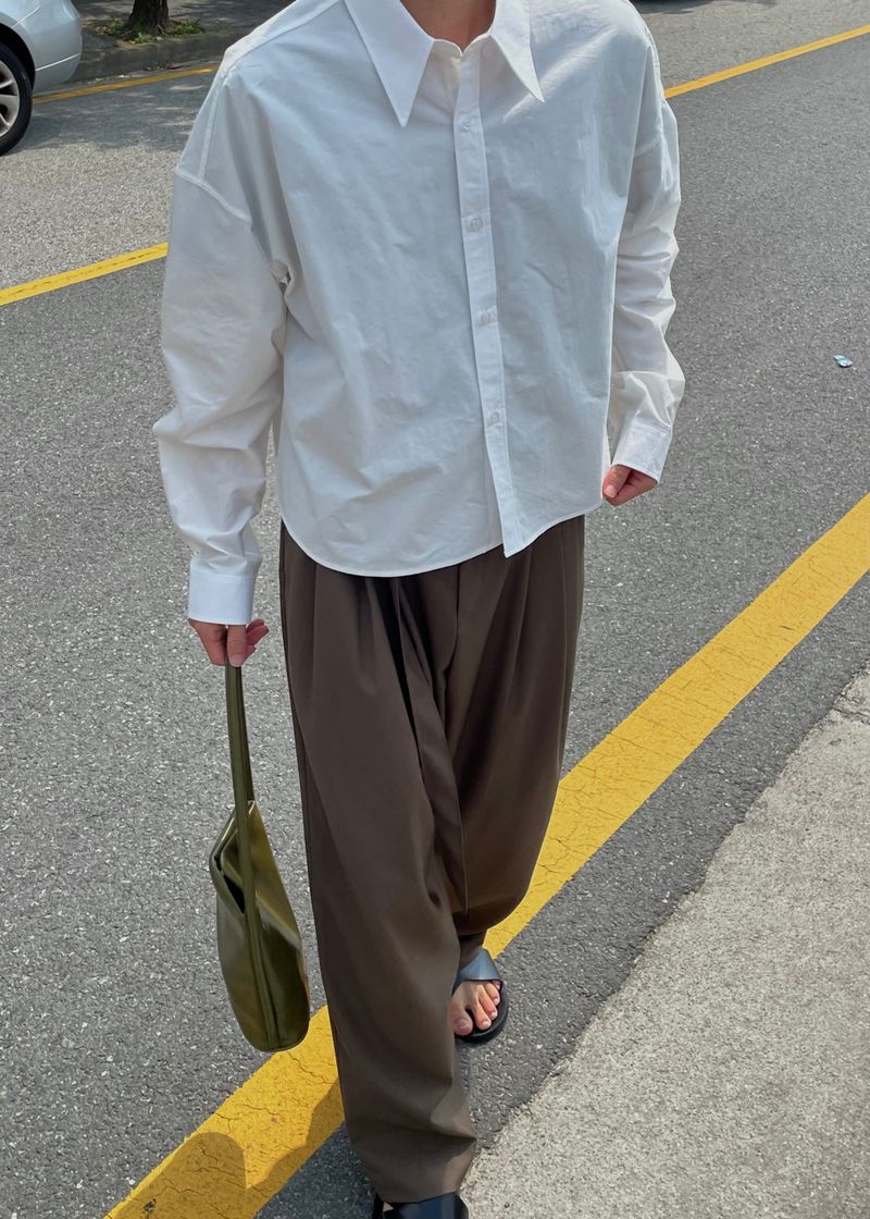 Pudding belt wide pants