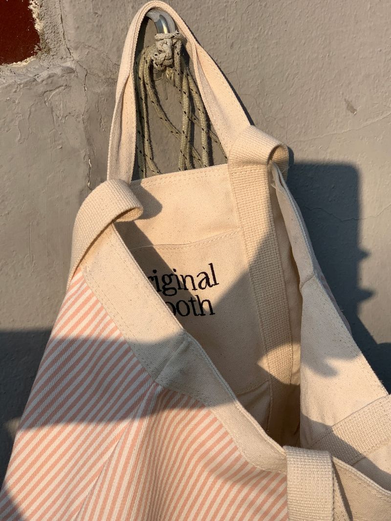 stripe reversible bag - candy pink