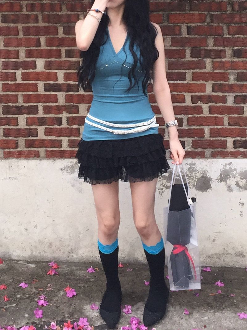 Vintage Stud Ribbon Halter Top